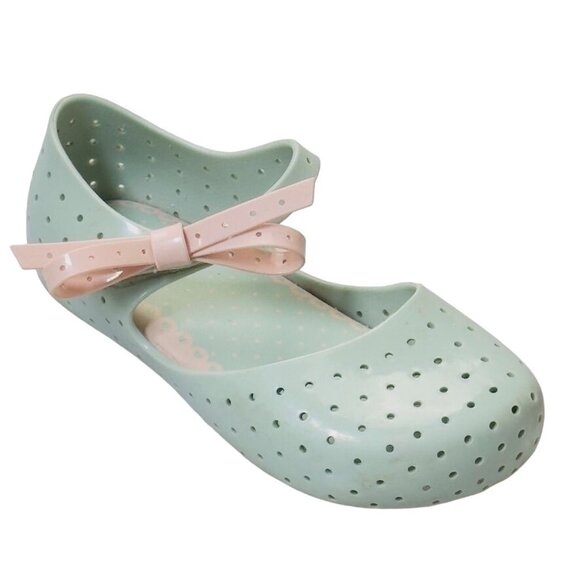 MINI MELISSA Girls' Perforated Jelly Shoes Furadinha X Mary Jane Flats Size 11 - Picture 1 of 12